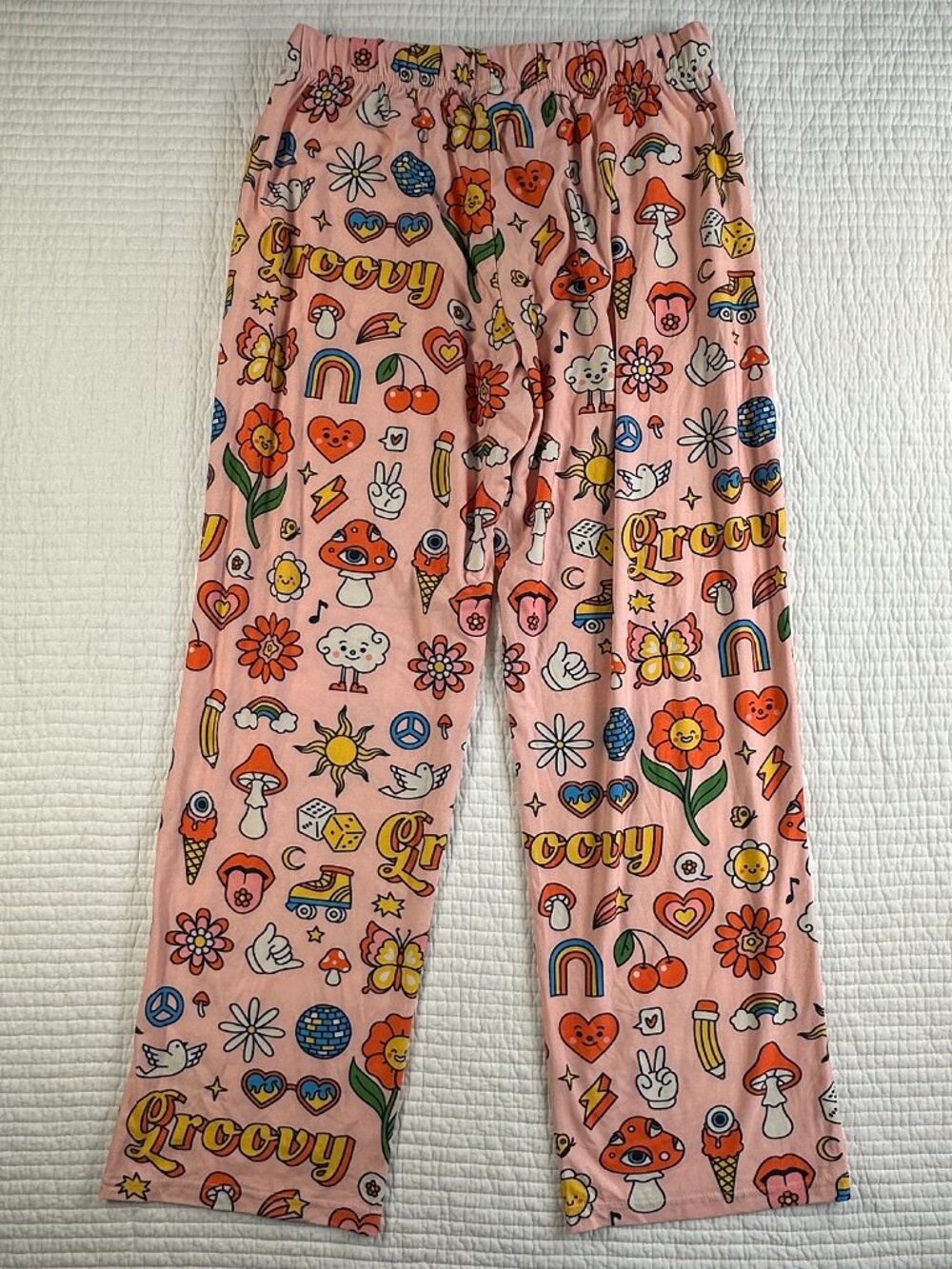 Brief Insanity Pink Groovy Hippie Lounge Pajama Pants Women's Size Large NWT - Picture 6 of 11
